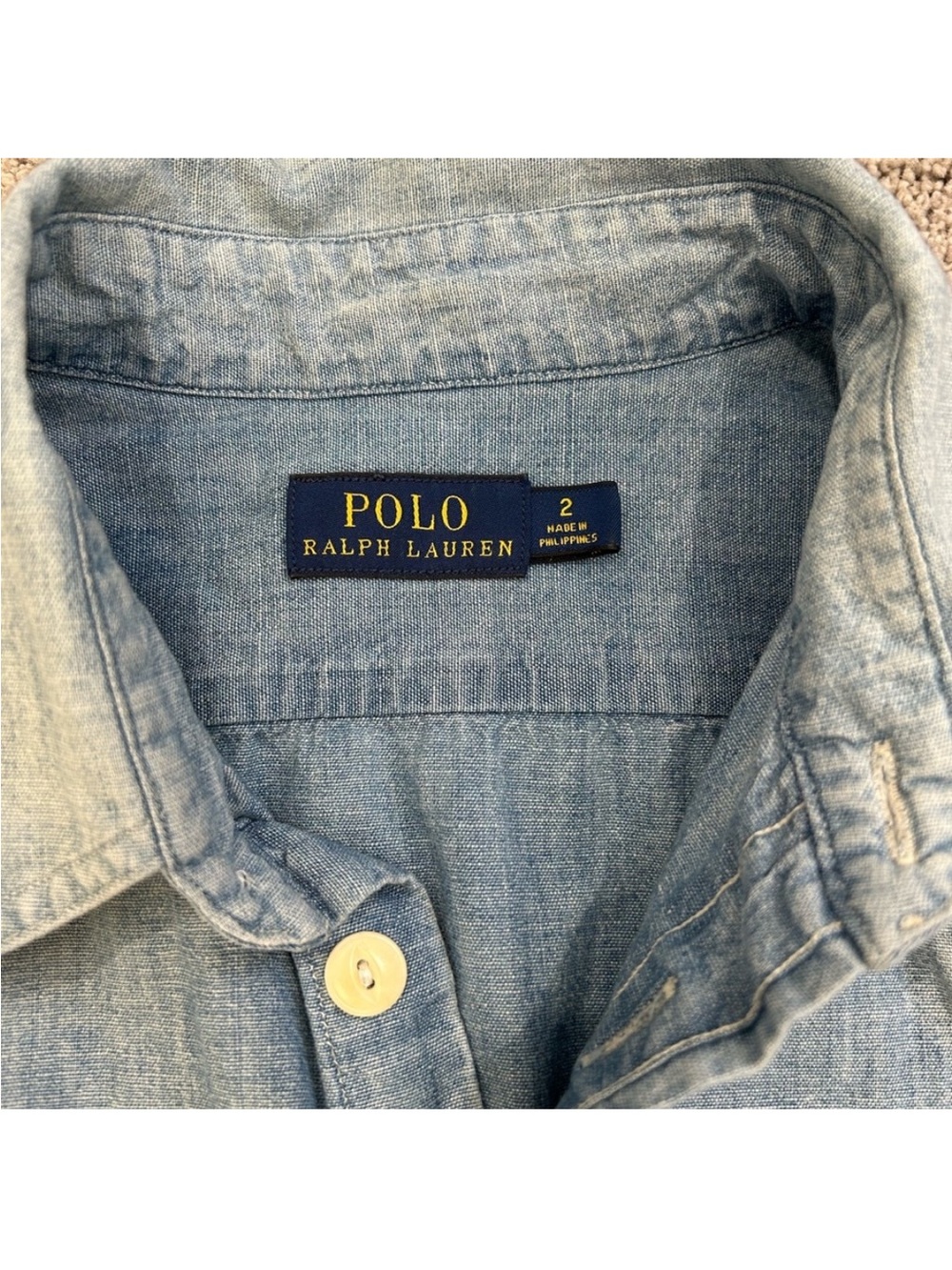 Light Denim Polo by Ralph Lauren Light Denim Short-Sleeve Button-Down Shirt - Picture 3 of 4